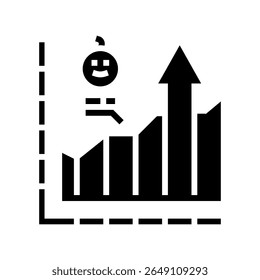 crescente gráfico de taxa de nascimento seta para cima ícone vetor. crescente gráfico de taxa de nascimento sinal de seta para cima. símbolo isolado ilustração