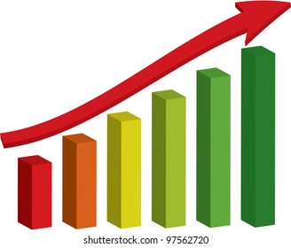 Rising business graph with arrow