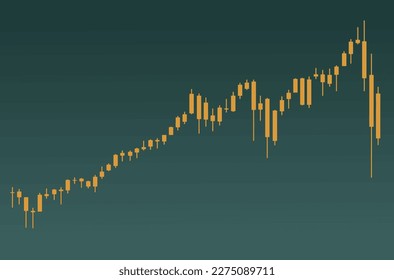 rising candle graph on dark background