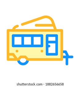 rising ceiling trailer line icon vector. rising ceiling trailer color sign. isolated symbol illustration