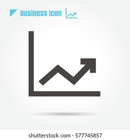 rising chart bar graph icon vector on white background
