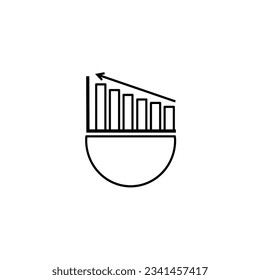 rising chart icon on a white background