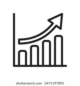 Rising Chart Icon In Trendy Design Vector Eps 10, Editable Stroke