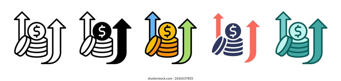 Rising Costs Icon Multiple Vector Illustration