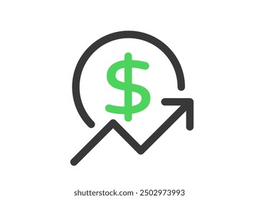 Rising costs line icon. Clipart image isolated on white background