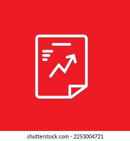 The rising data file line icon. Graphic resource template, vector illustration.