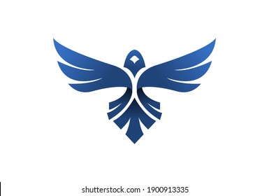 rising eagle illustration vector. bird logo.