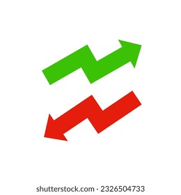 Rising and falling arrow icon. Statistics arrow infographic concept. Vector illustration.