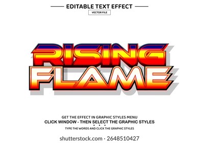Rising flame 3D editable text effect template
