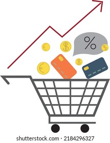 Rising Food Prices Around World High Stock Vector (Royalty Free