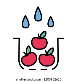 Rising fruit icon. Line art style. Vector illustration. Cooking concept