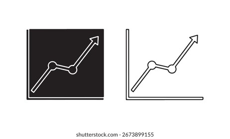 Ícone de gráfico ascendente com plano de fundo transparente