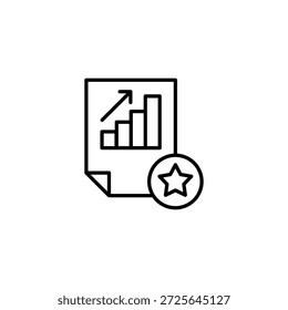 Rising Graph And Star Symbol Outline Representation Of