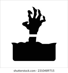 Icono de la mano de la tumba en ascenso, gráficos de vectores