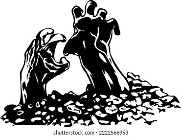 Rising from the Grave Vector Illustration