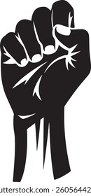rising hand silhouette vector icon look