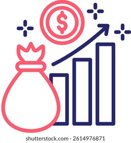 Rising Icon Color Vector Illustration