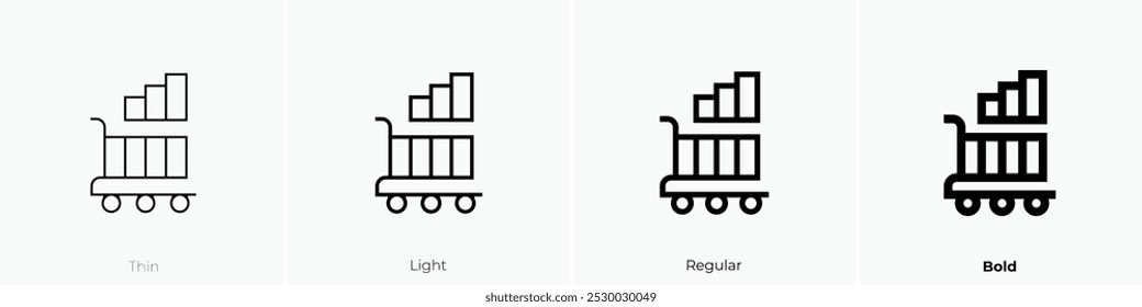 rising icon. Thin, Light Regular And Bold style design isolated on white background