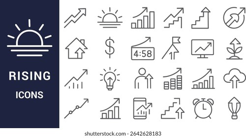 Rising Icons for Growth, Progress, and Success
