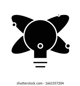 Icono negro de idea en ascenso, ilustración conceptual, símbolo plano vectorial, signo de glifo.