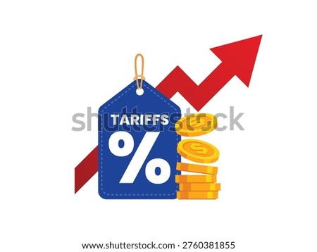 Rising import tariffs concept stock illustration