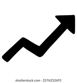 rising or increase arrow hand drawn doodle glyph icon