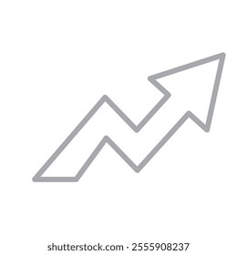 Rising increase up icon vector . 333