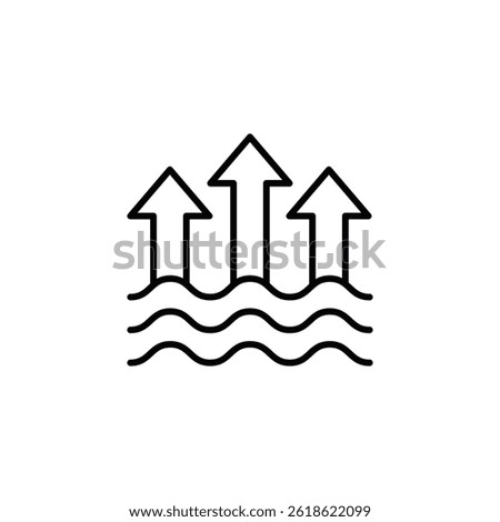 Rising indicators on water surface, concept of improvement directionality