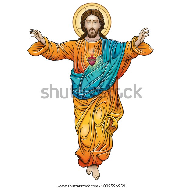 Download Rising Jesus Christ Son God Colored Stock Vector (Royalty ...