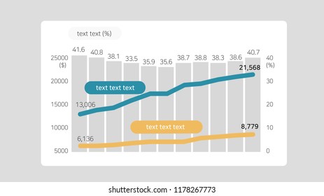 Rising line graph presentation