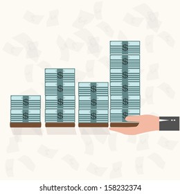 Rising money charts, business success concept