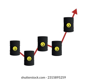 rising oil prices. Oil icon. A surge in oil prices. Oil industry. Price per barrel.