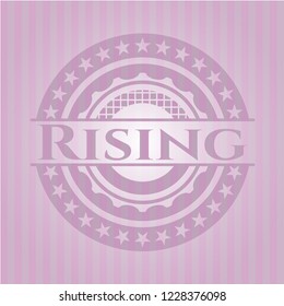 Rising pink emblem. Retro
