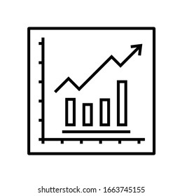 Erhöhendes potenzielles Zeilensymbol, Concept-Zeichen, Umriss-Vektorillustration, Linearsymbol.