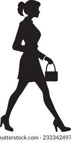 The Rising Power of Women in the Business World.The Silhouette of a Businesswoman