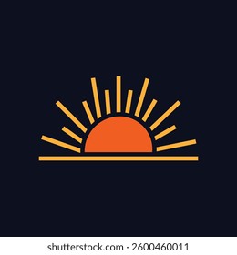 Rising Premium Vector Sun logo template Icon Illustration