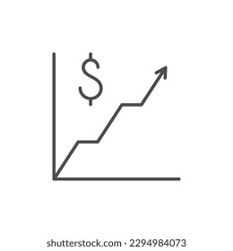 Rising price line outline icon