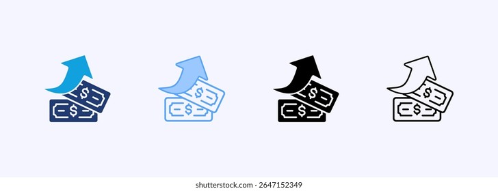 Rising Prices Icon Set Multiple Style Collection