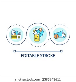 Rising prices for important goods loop concept icon. Food, fuel and construction materials costs growth abstract idea thin line illustration. Isolated outline drawing. Editable stroke