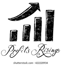 Rising Profits
A bar chart with an arrow moving up.
