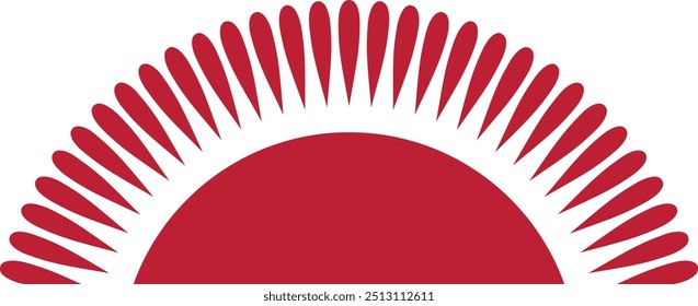 Rising red sun with 31 rays represents the new dawn of Africa, Key symbols on the Malawi flag