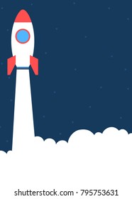 Rising rocket space themed poster