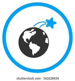Rising Satellite On Earth Icon