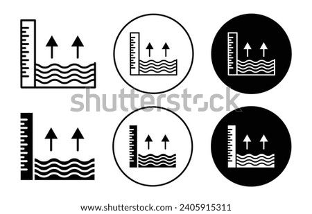 rising sea level measurement scale icon illustration vector logo