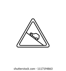 rising sign icon. Element of traffic signs icon for mobile concept and web apps. Thin line rising sign icon can be used for web and mobile on white background