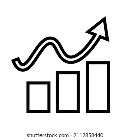 Rising simple graph icon. Vector.
