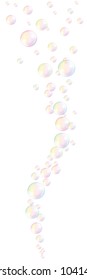 Rising soap bubbles. gentle colored wave pattern - isolated vector illustration on white background.