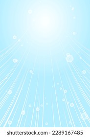 Rising Speed lines, composed of curves, reflected light. Sky blue, vertical