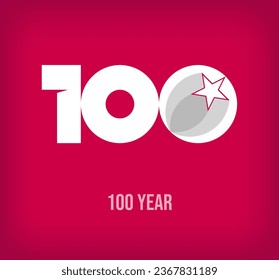 Rising star 100th anniversary celebration. Modern and professional 100th anniversary logo design.