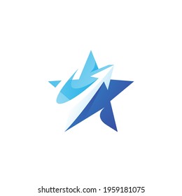 Rising Star Arrow Upward Logo Icon